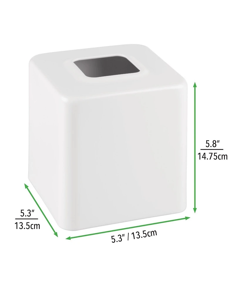 mDesign Metal Square Modern Tissue Box Cover Holder for Bathroom, 4 Pack