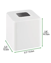 mDesign Metal Square Modern Tissue Box Cover Holder for Bathroom, 4 Pack