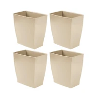 iDesign Small Rectangular Bathroom Trash Cans, Set of 4, Brown, Made in Usa