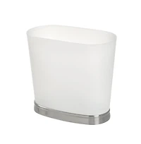 iDesign Oval Bathroom Trash Can, Set of 2, Frost/Brushed Nickel, Made in Usa