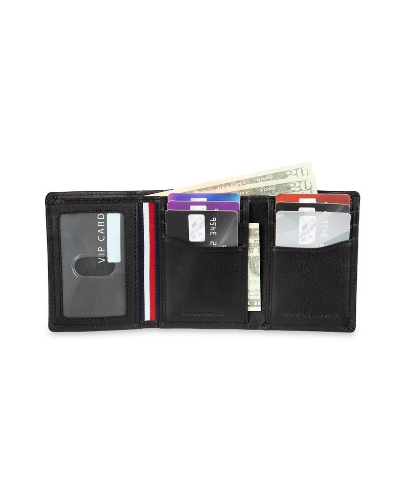 Tommy Hilfiger Men's Hidden Zipper Trifold Rfid Wallet