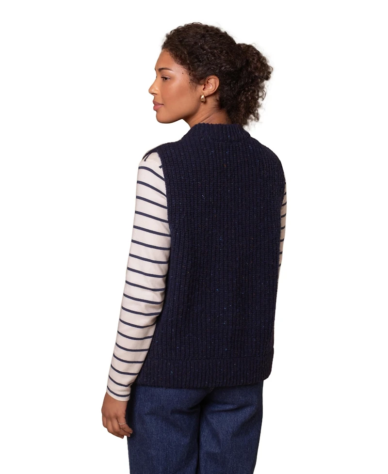 Celtic & Co. Women's Donegal Ribbed Crew Neck Waistcoat