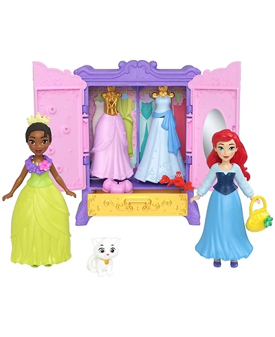 Disney Princess Royal Wardrobe Set with Ariel and Tiana Dolls