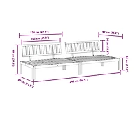 vidaXL Patio Pallet Middle Sofas 2 pcs Solid Wood Acacia