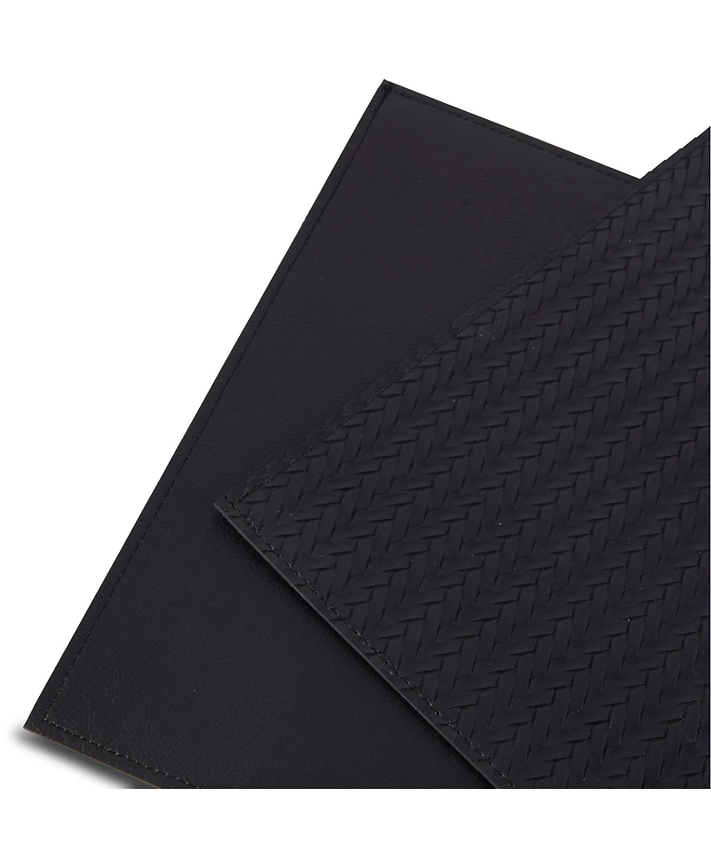 Dainty Home Hudson Reversible Premium Faux Leather 12" x 18" Rectangular Placemats Set of 4