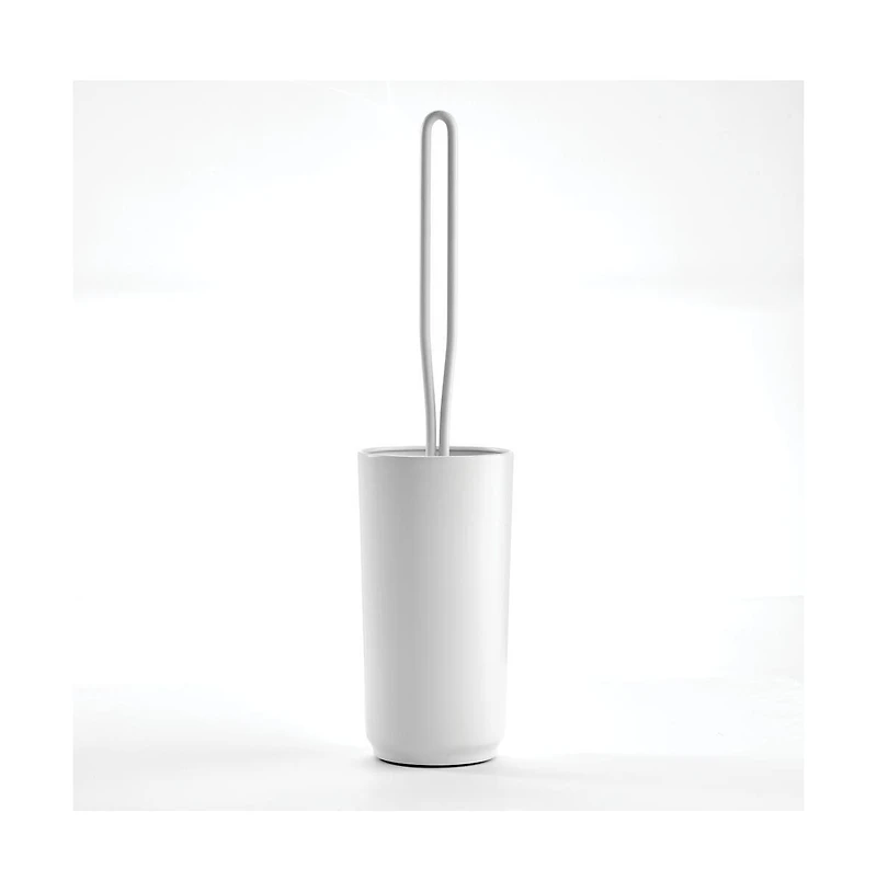 iDesign Stainless Steel Toilet Brush and Holder for Bathroom - Matte White