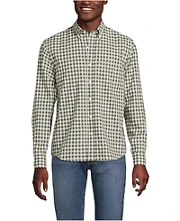 Lands' End Men's Long Sleeve Pattern Poplin Shirt