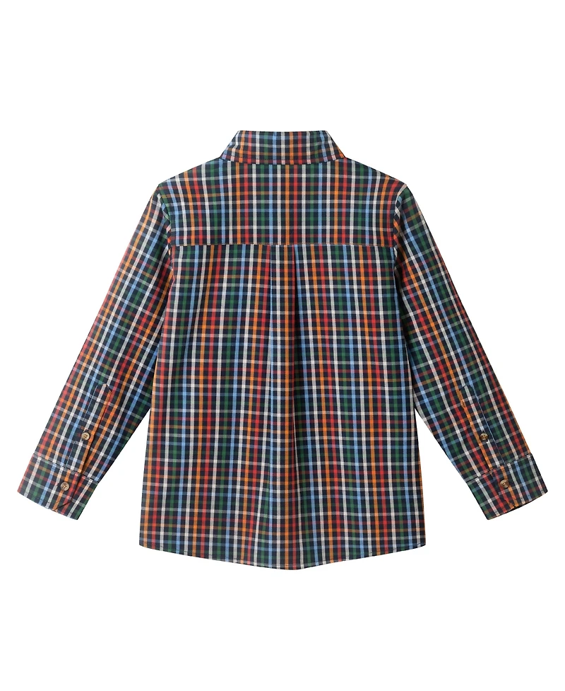 Andy & Evan Toddler/Child Boys Navy Multi Plaid Buttondown