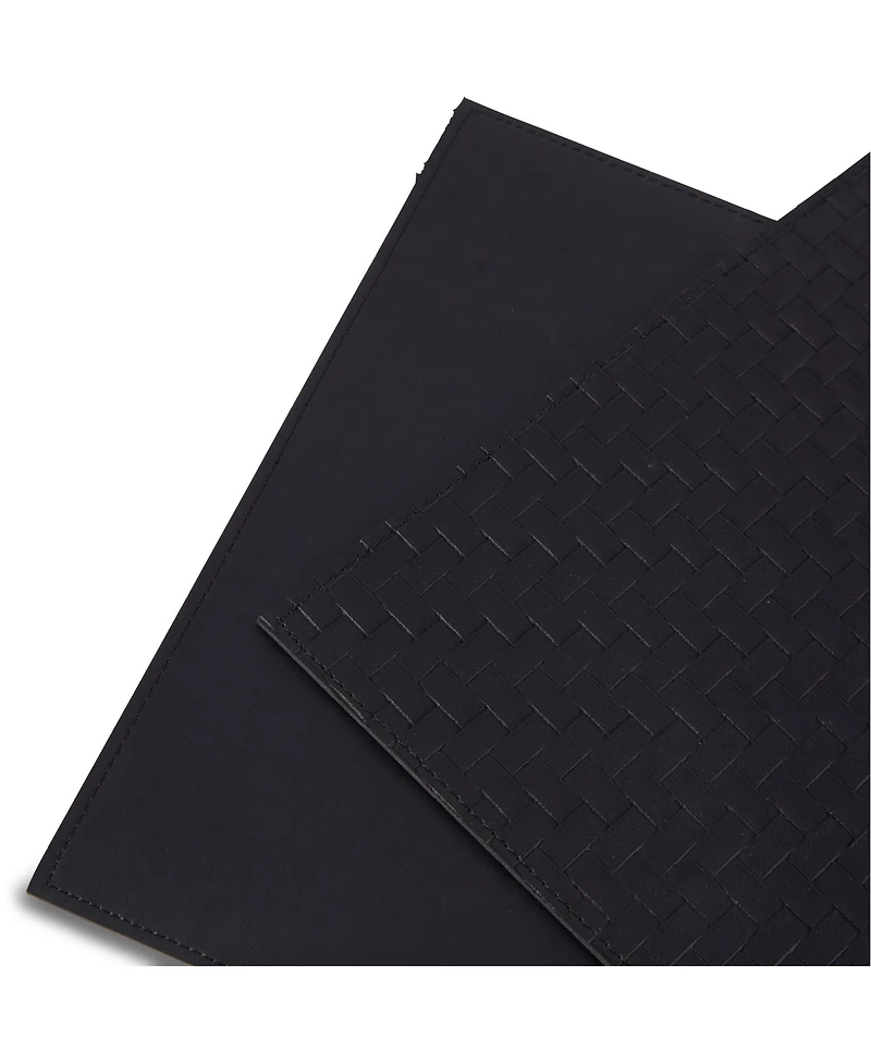 Dainty Home Lausanne Reversible Premium Faux Leather 12" x 18" Rectangular Placemats Set of 4