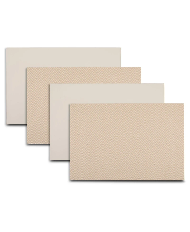 Dainty Home Chevron Reversible Premium Faux Leather 12" x 18" Rectangular Placemats Set of 4
