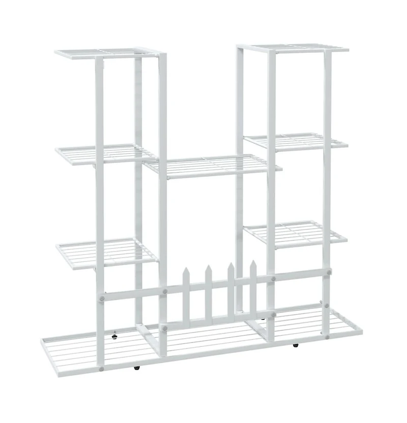 vidaXL Flower Stand White Powder-coated iron Tall Decorative Inlays