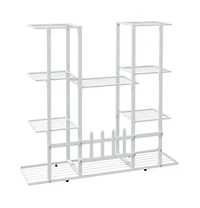 vidaXL Flower Stand White Powder-coated iron Tall Decorative Inlays