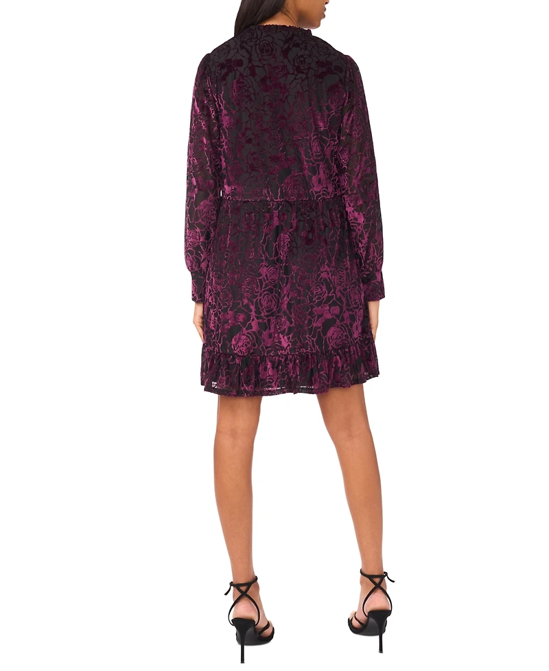 Msk Women's Long Sleeve Babydoll Dress