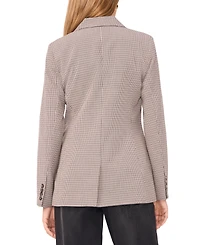 1.state Women's Peak Lapel Button Front Small Check Blazer