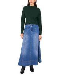 1.state Women's Long Sleeve Mock Neck Rolled Hem Sweater