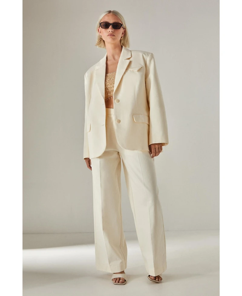 Nasty Gal Women's Twill Buckle Tailored Pants
