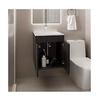 Tuhome Bathroom Vanity 45 Meka Black Mdf