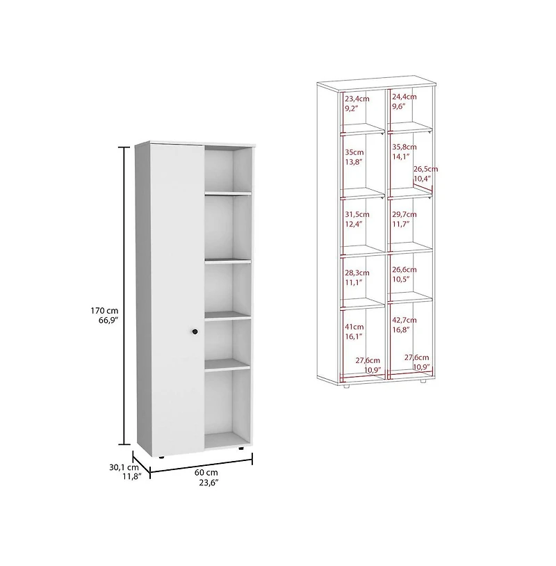 Tuhome Hoyt Multistorage Kitchen Pantry White Mdf