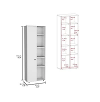 Tuhome Hoyt Multistorage Kitchen Pantry White Mdf
