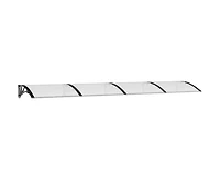 vidaXL Door Canopy Black, Transparent Polycarbonate, Abs, Aluminum Large