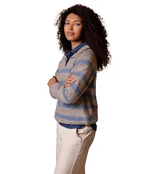 Celtic & Co. Women's Donegal Striped Polo Sweater