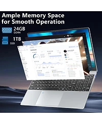 Kuu 15.6 Inch Laptop, Gaming Laptop, Laptops 24GB 1TB Ssd, Lap top Computer N5095, Traditional Laptops Computers 180 Angle Opening, Lap top Fingerprin