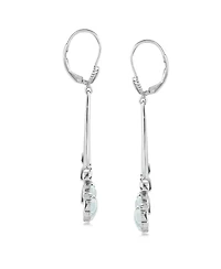 American West Jewelry Sterling Silver White Mother of Pearl Open Pear Gemstone Lever Back Earrings