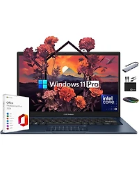 Kuu Vivobook Laptop 2025 Ultra Portable Business Computer, 14" Fhd Display, 16GB Ram, 1TB Storage (512GB Ssd + 500GB Ext), 6-Core Intel i3-1315U,