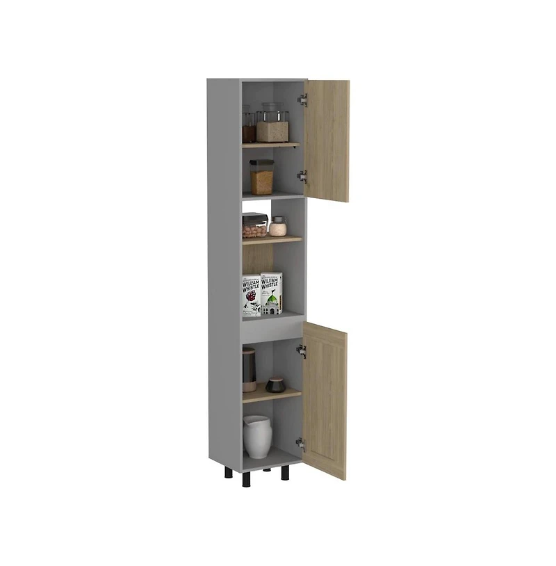 Tuhome Hassel Kitchen Pantry Cabinet Light Pine Mdf