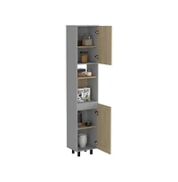 Tuhome Hassel Kitchen Pantry Cabinet Light Pine Mdf