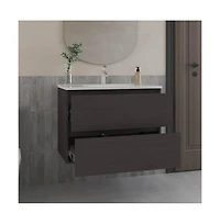 Tuhome Bathroom Cabinet Opalo Black Mdf