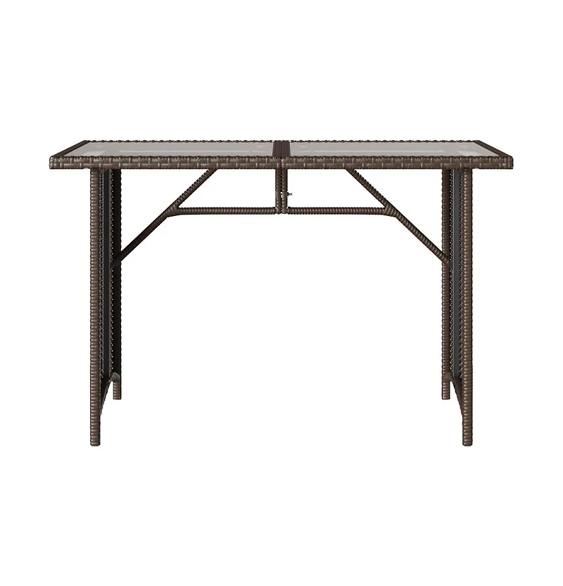 vidaXL Garden Table Brown Pe Rattan 43.3 x 26.8 in