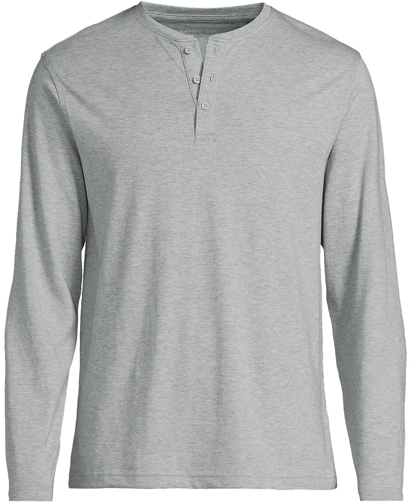 Lands' End Men's Long Sleeve Cotton Supima Henley