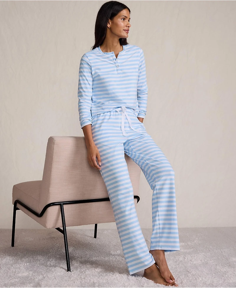 Lands' End Women's Knit 2 Piece Pajama Set