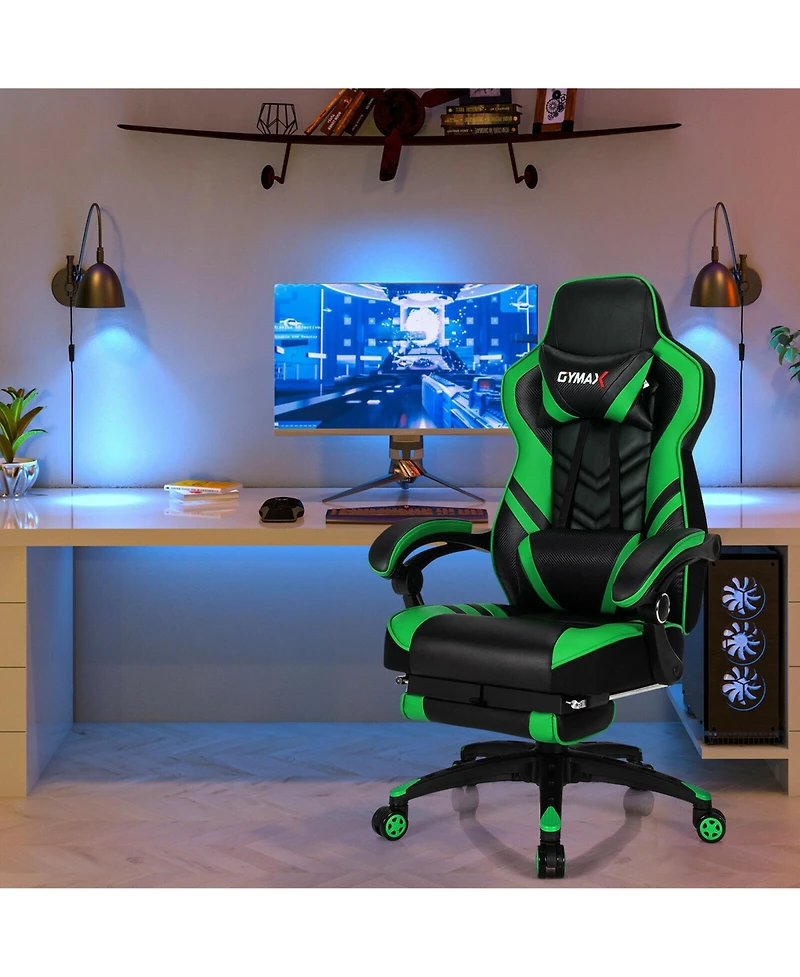 Gymax Office Computer Desk Chair Gaming Adjustable Swivel w/Footrest