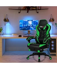 Gymax Office Computer Desk Chair Gaming Adjustable Swivel w/Footrest