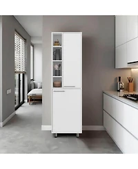 Florence Kitchen Pantry, Multiple Open and Closed Shelves, Modern Design, White