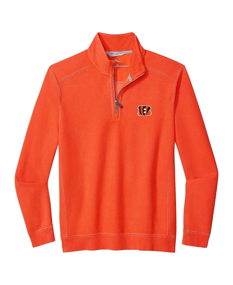 Tommy Bahama Men's Orange Cincinnati Bengals Sport Tobago Half-Zip Pullover Sweatshirt