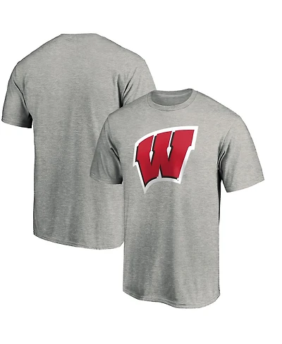Fanatics Men's Gray Wisconsin Badgers Primary Logo T-Shirt