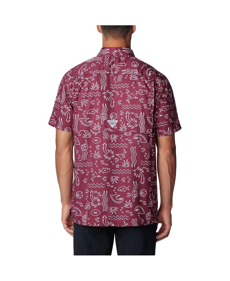 Columbia Men's Garnet Florida State Seminoles Super Slack Tide Omni-Wick Button-Up Shirt