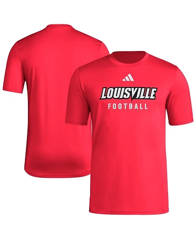 Adidas Men's Red Louisville Cardinals Locker Practice Football Pre-Game T-Shirt
