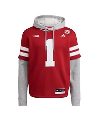 Adidas Men's Red Nebraska Huskers Jersey Pullover Hoodie