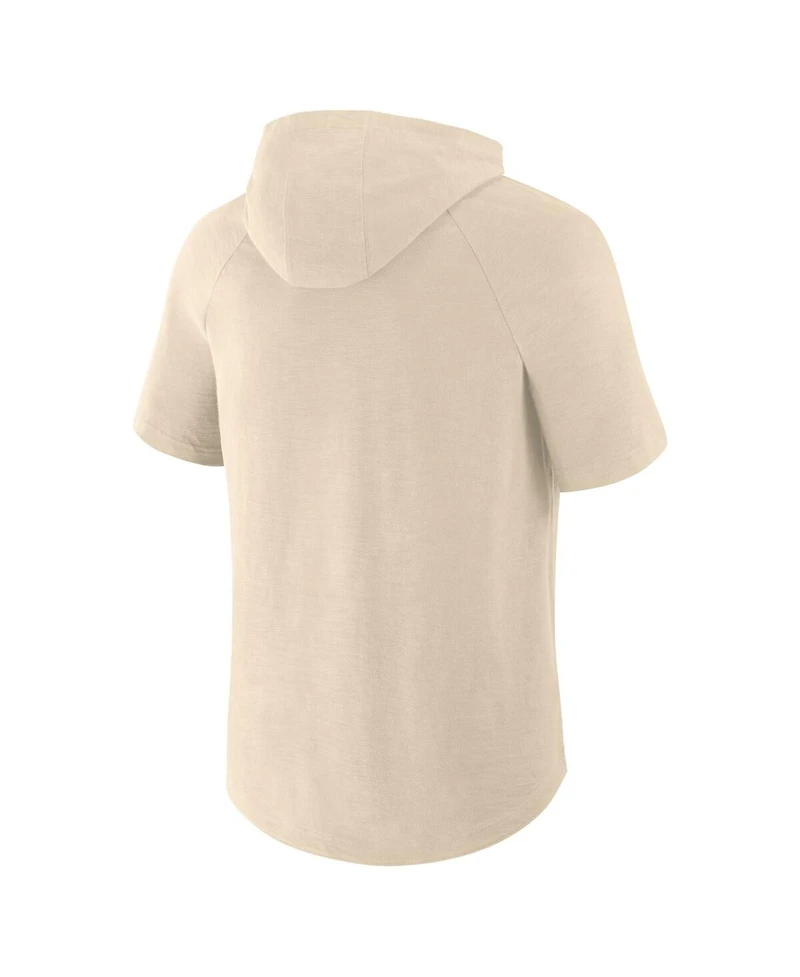 Fanatics Men's Gold Philadelphia Union Hat Trick Stadium Slub Raglan Short Sleeve Pullover Hoodie