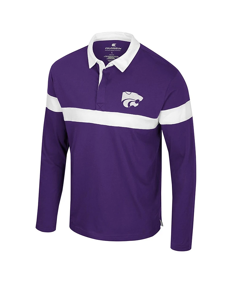 Colosseum Men's Purple Kansas State Wildcats Too Cool for School Long Sleeve Polo Shirt