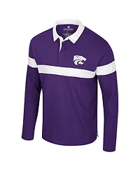 Colosseum Men's Purple Kansas State Wildcats Too Cool for School Long Sleeve Polo Shirt