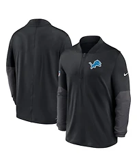 Nike Men's Black Detroit Lions Sideline Feel the Pressure Performance Half-Zip Pullover Sweatshirt