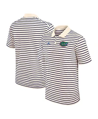 Jordan Men's Tan/Royal Florida Gators Striped Primary Logo Performance Polo Shirt