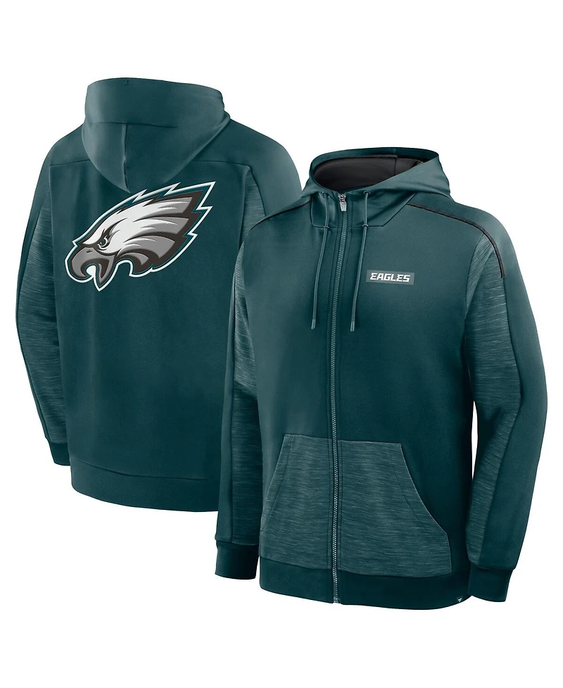 Fanatics Men's Midnight Green Philadelphia Eagles Checkdown Pass Full-Zip Hoodie