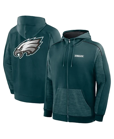 Fanatics Men's Midnight Green Philadelphia Eagles Checkdown Pass Full-Zip Hoodie