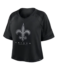 Fanatics Women's New Orleans Saints Oversized Raglan V-Neck Blackout Fashion Jersey